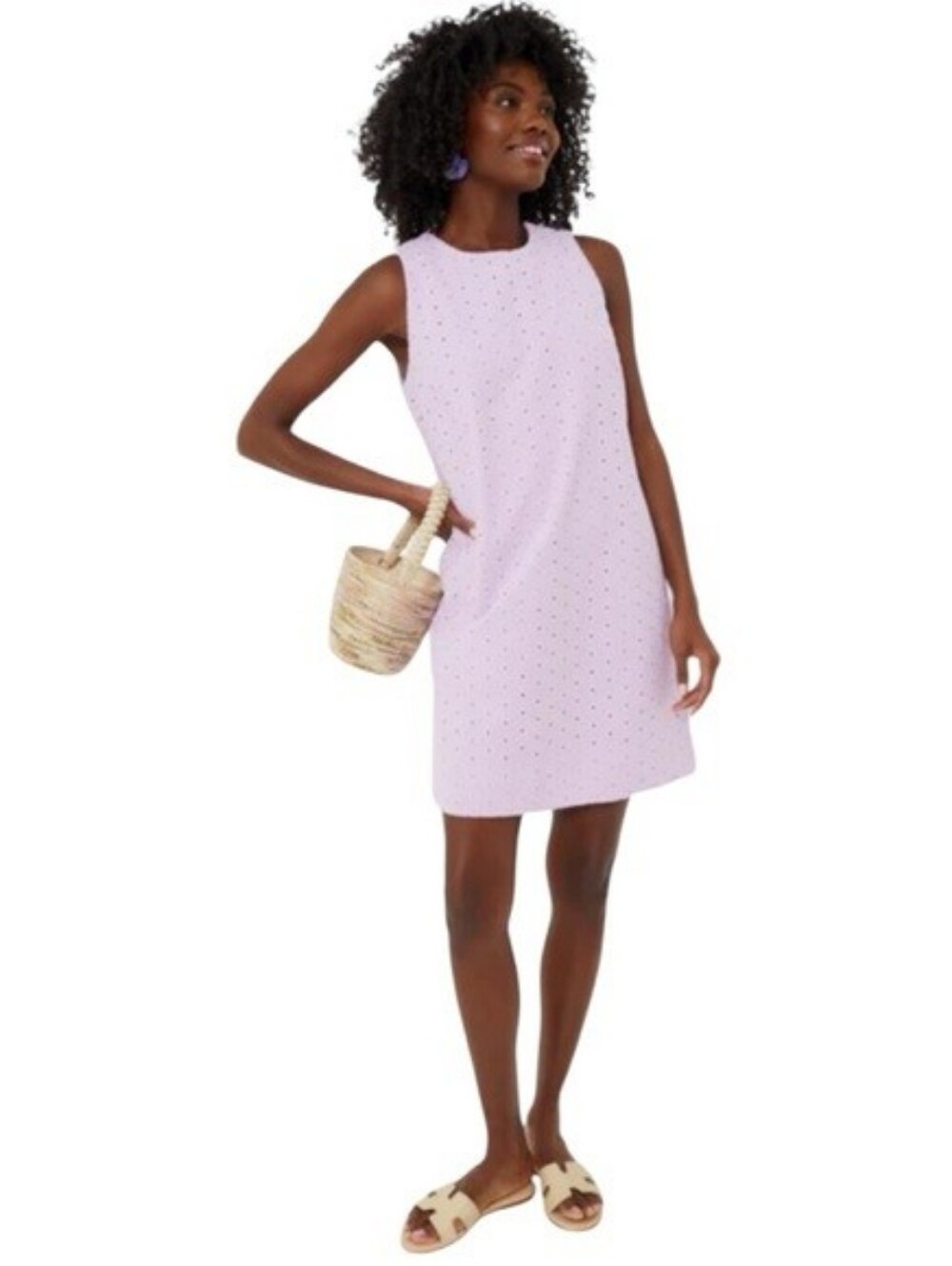 Tuckernuck Lavender Eyelet Shift Mini Dress